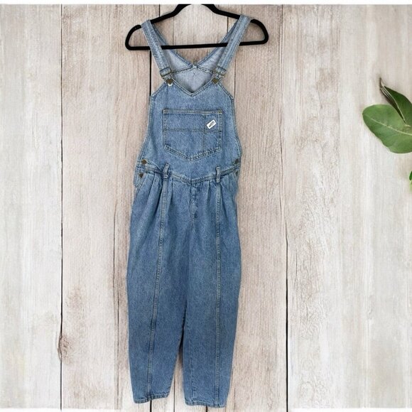 Guess Vintage Overalls Denim Barrell Leg Womens size 2 Blue Y2K 90s - Picture 1 of 9